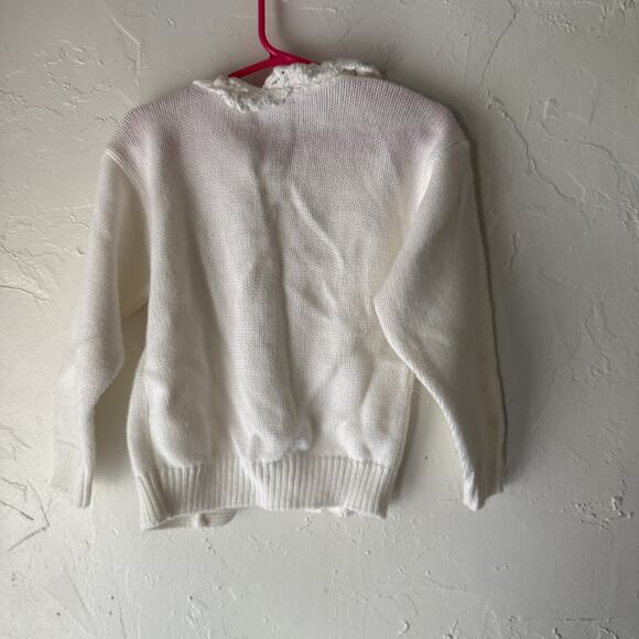 Vintage Miniwaves Sweater Girls Small Cable Knit Floral Made USA 90s Cottage - Picture 8 of 8